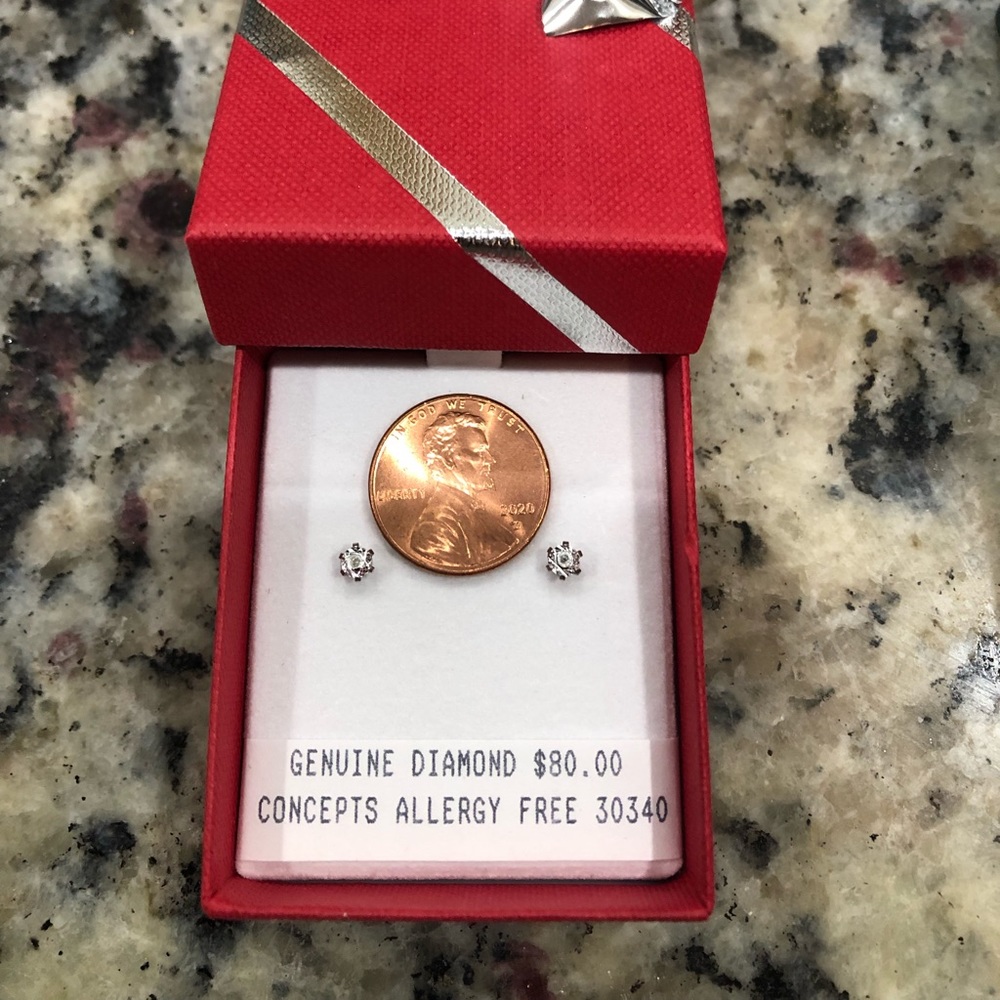 Valentine’s Day! Two pair of Genuine diamond Earrings